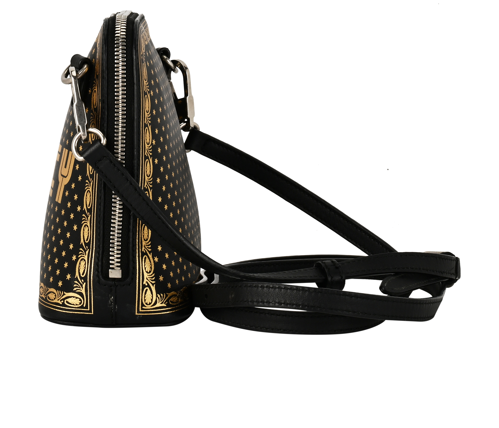 Crossbody, &pound;330, Handbags, Black/Gold, Leather, Bottom view